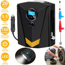 Accesorii auto pentru umflarea anvelopelor, pompă de aer portabilă cu compresor de aer de 150 PSI pentru anvelope auto, pompă automată de 12 V CC