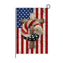 Bandeira de jardim com decoração para o 4 de julho, bandeira americana dupla face em linho, bandeiras patrióticas decorativas para quintal, jardim