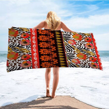 Beach Towel Printed Adult Superfine Fiber 30x60in