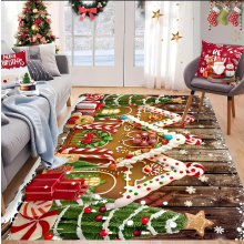 Christmas Snowflake Area Mat Red Gold White 1 Piece