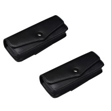 Leather Eyeglass Case Vintage Semi-Hard Portable 2 Pcs