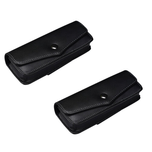Leather Eyeglass Case Vintage Semi-Hard Portable 2 Pcs