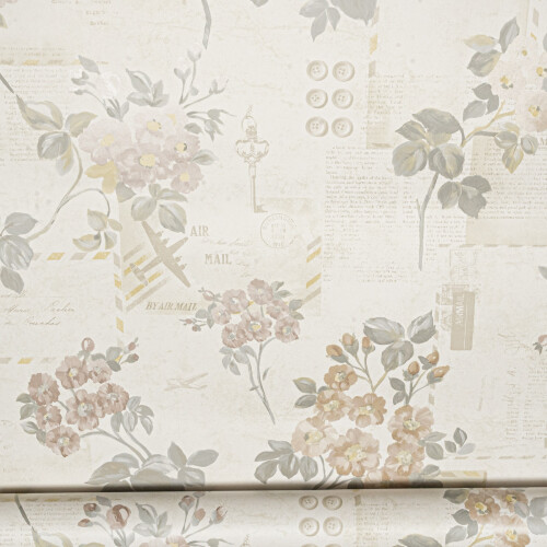 Neutral Cream Floral Wallpaper Quirky 2