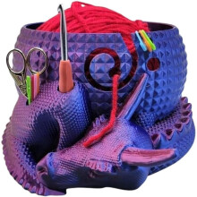 Große Schale mit Drachen- und Eiermotiv zum Stricken oder Häkeln – Ein Strickgeschenk für Wollhandarbeitsbegeisterte – Ein Geschenk für Mama