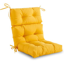 Cuscino per sedia da esterno con schienale alto e lacci – Impermeabile, resistente alle intemperie, ad alta elasticità, spesso e trapuntato,
