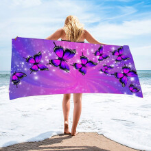 Strandhanddoek, extra grote gestreepte lichtgewicht zwembadhanddoek voor volwassenen, mannen en vrouwen, voor op reis, om te zwemmen, sneldrogende