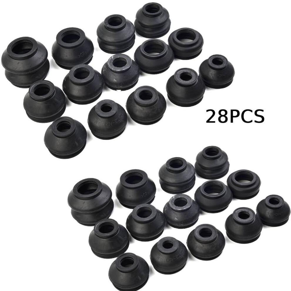 28Pcs Ball Joint Boot Suspension Steering Dust Cover Track Tie Rod Linkage Kit High-Quality Rubber Tongue And Groove Fastening 9448483534635