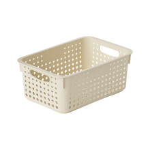 Large Plastic Storage Basket with Handle – Pantry, Desktop & Cabinet Organizer, 3 Sizes, Compatible with Home Organization