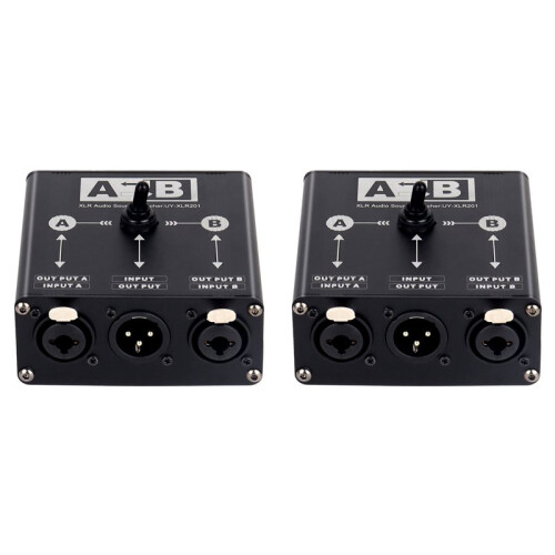2X Passive 2 in 1 Out or 1 in 2 Out XLR Balanced Audio Source Switcher Box Manual Selector