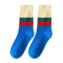 Crew Socks, Slouchy Socks for Women, Cotton Socks for Women, Stripe Lightweight Cotton Socks, Striped Socks, B One Size