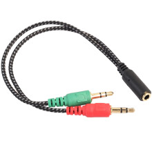 Windcarnival 3.5mm 2 Male Plug to 1 Female Jack Audio Mic Headset Splitter Adapter Cable