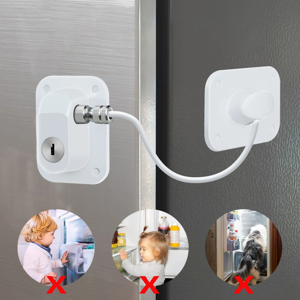 Child Proof Fridge Locks for Refrigerator, Freezer, Oven, Cabinets & Drawers – No-Drill, Tool-Free, Window/Door Compatible