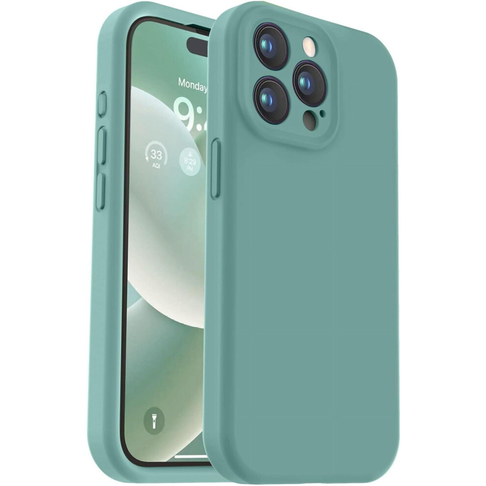 Compatible With Iphone 15 Pro Case Â Upgrade Defender Liquid Silicone, Enhanced Camera Protection, Soft Microfiber Lining, Shockproof, Pine Green 9448483656405