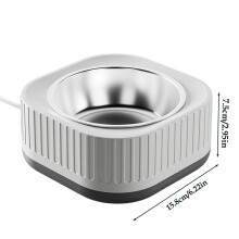 Heated Water Bowl,Thermostatic Control Cat Pet Food Water Bowl for Winter Indoor Outdoor Use