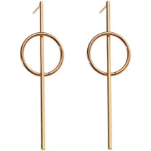 Geometric Double Circle Hoop Dangle Earrings Simple 8 Infinity Knot Bar Tassel Drop Earrings for Women Jewelry