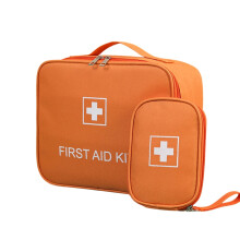 2Pcs Portable First Aid Kit – Oxford Cloth Emergency Medical Bag for Home, Car, Outdoor, Cycling, Travel (Orange), Compatible with Standard Supplies
