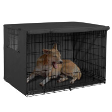 Hundekäfigabdeckung wasserdicht Staubdicht 124,5x84x79cm Schwarzer Außenschutz für Haustiere