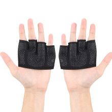 Atmungsaktive Fitnesshandschuhe, Halbfinger, rutschfest, Nylon & Silikongel