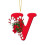 Christmas acrylic initial ornament A-Z 1 piece red 2