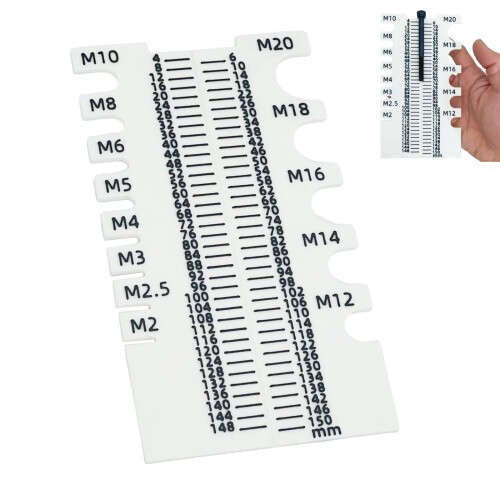 (White) 3D Printing Screw Ruler for Engineers & Carpenters 1