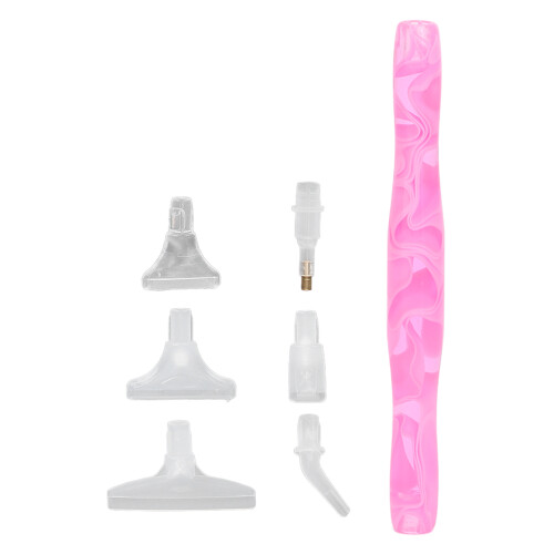 Rhinestone-Malstift mit 6 Ersatzspitzen, Pink, 12 cm