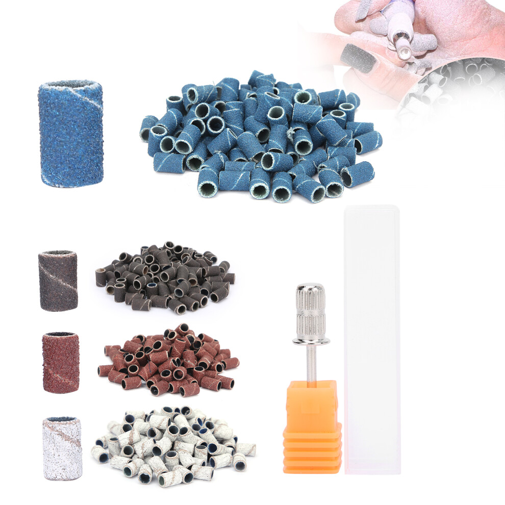 400pcs Nail Sanding Bands Set 80# 120# 180# 240# with Shaft