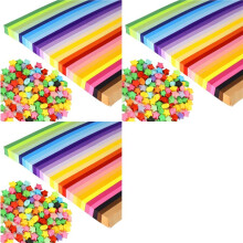 4050 Sheets Star Paper Strips 27 Assortment Color Star Paper Lucky Wish Double Sided Stars Paper for Children and Adults