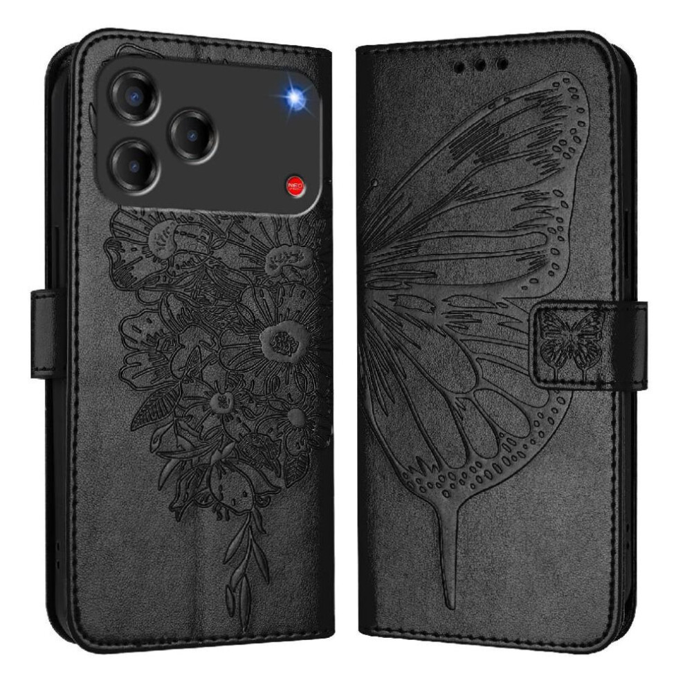 () Case For Zte Blade V80 Design Flip Cover Magnetic Embossing Butterfly Premium Leather 764563195466