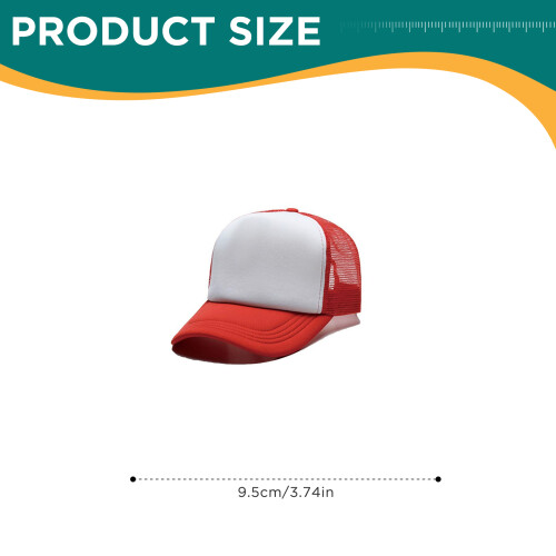 (Red White, Sponge Mesh) Ventilated Sun Hat - Adjustable Polyester Cap for Outdoor 1