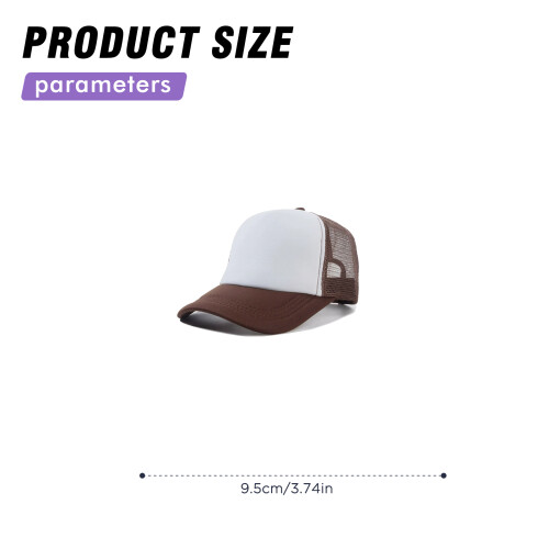 (Coffee White, Sponge Mesh) Ventilated Sun Hat - Adjustable Polyester Cap for Outdoor 1