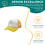 (Yellow White, Sponge Mesh) Ventilated Sun Hat - Adjustable Polyester Cap for Outdoor 3