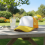 (Yellow White, Sponge Mesh) Ventilated Sun Hat - Adjustable Polyester Cap for Outdoor 6