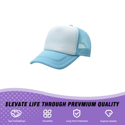 (Sky Blue White, Sponge Mesh) Ventilated Sun Hat - Adjustable Polyester Cap for Outdoor 1