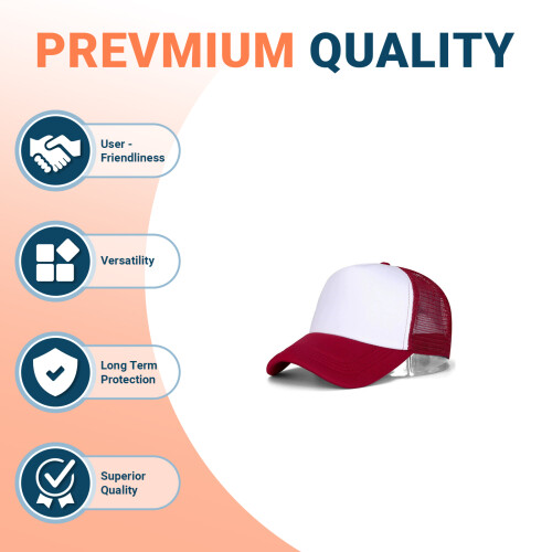 (Burgundy White, Sponge Mesh) Ventilated Sun Hat - Adjustable Polyester Cap for Outdoor 1