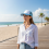 (Sky Blue White, Sponge Mesh) Ventilated Sun Hat - Adjustable Polyester Cap for Outdoor 5