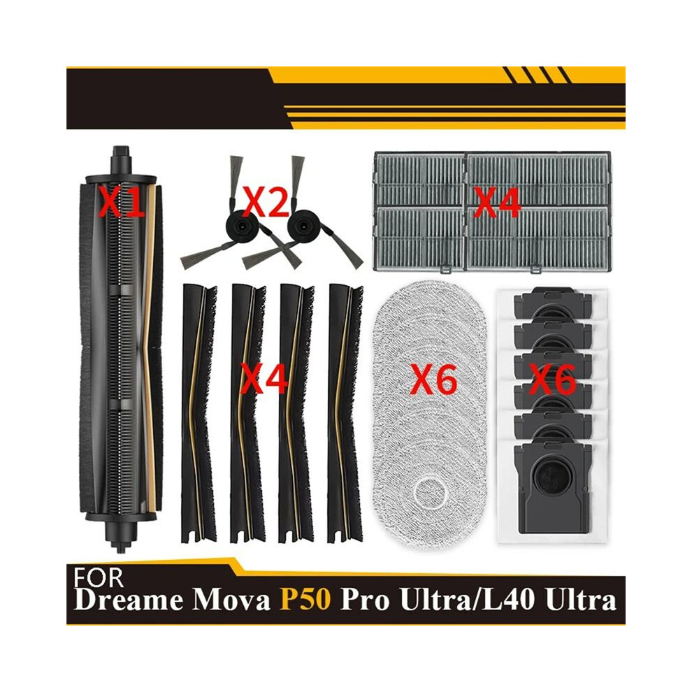 For Mova P50 Pro Ultra/ X40 Ultra / L40 Ultra Parts Main Roller Side Brush Filter Mop Cloth Dust Bag 6032827828684