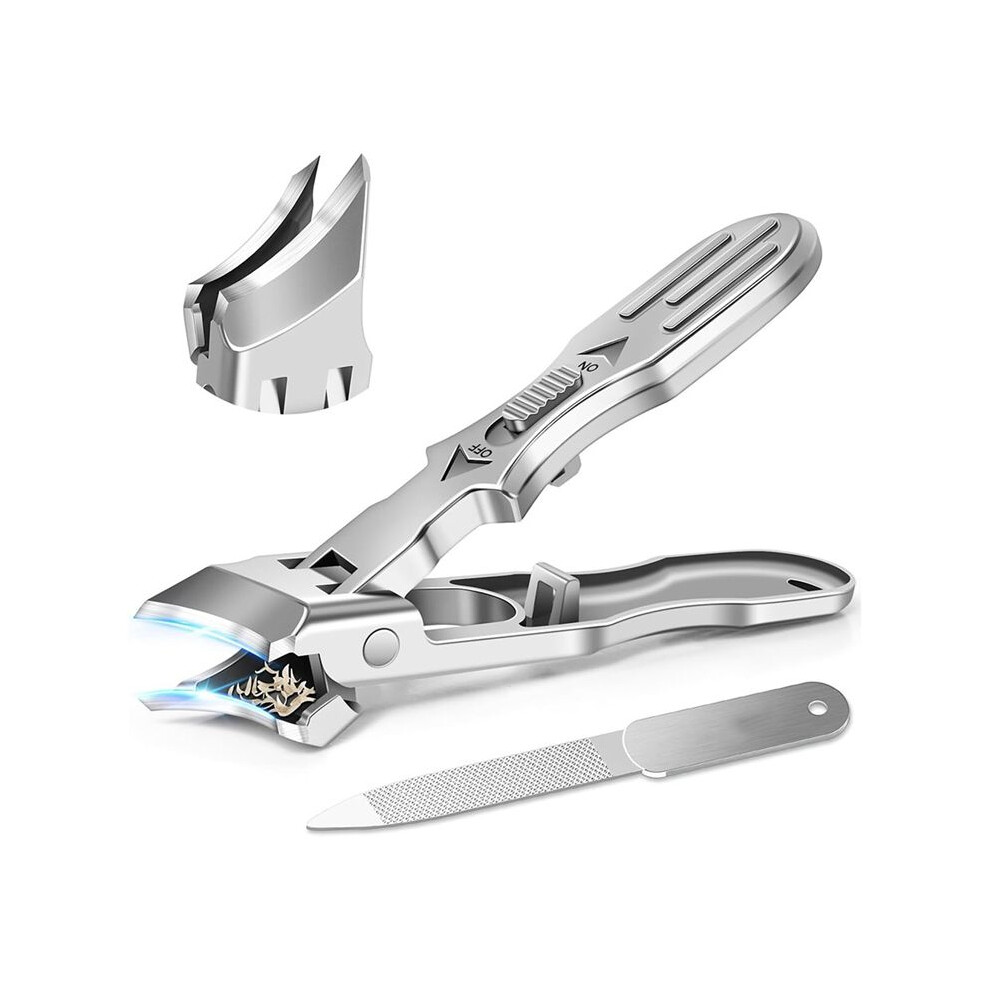 Photos - Manicure & Pedicure Tools Beak Beveled Nail Clippers - Wide Jaw Opening Anti- Beak Nail Clippers with Catcher, 45 Degrees Silver