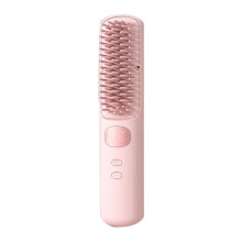 Portable Wireless Hair Straightener - Negative Ion Technology, Dual-Purpose Styling Comb for Curling & Straightening