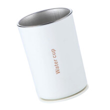 Modern Stainless Steel Toothbrush Cup Magnetic Wall Mount-White