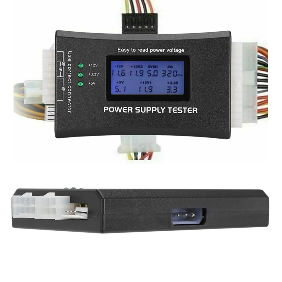 Pc Power Supply Tester With Clear Lcd Display And Audible Alarm For Atx Btx Itx Tfx Sata Pcie 9073542776796