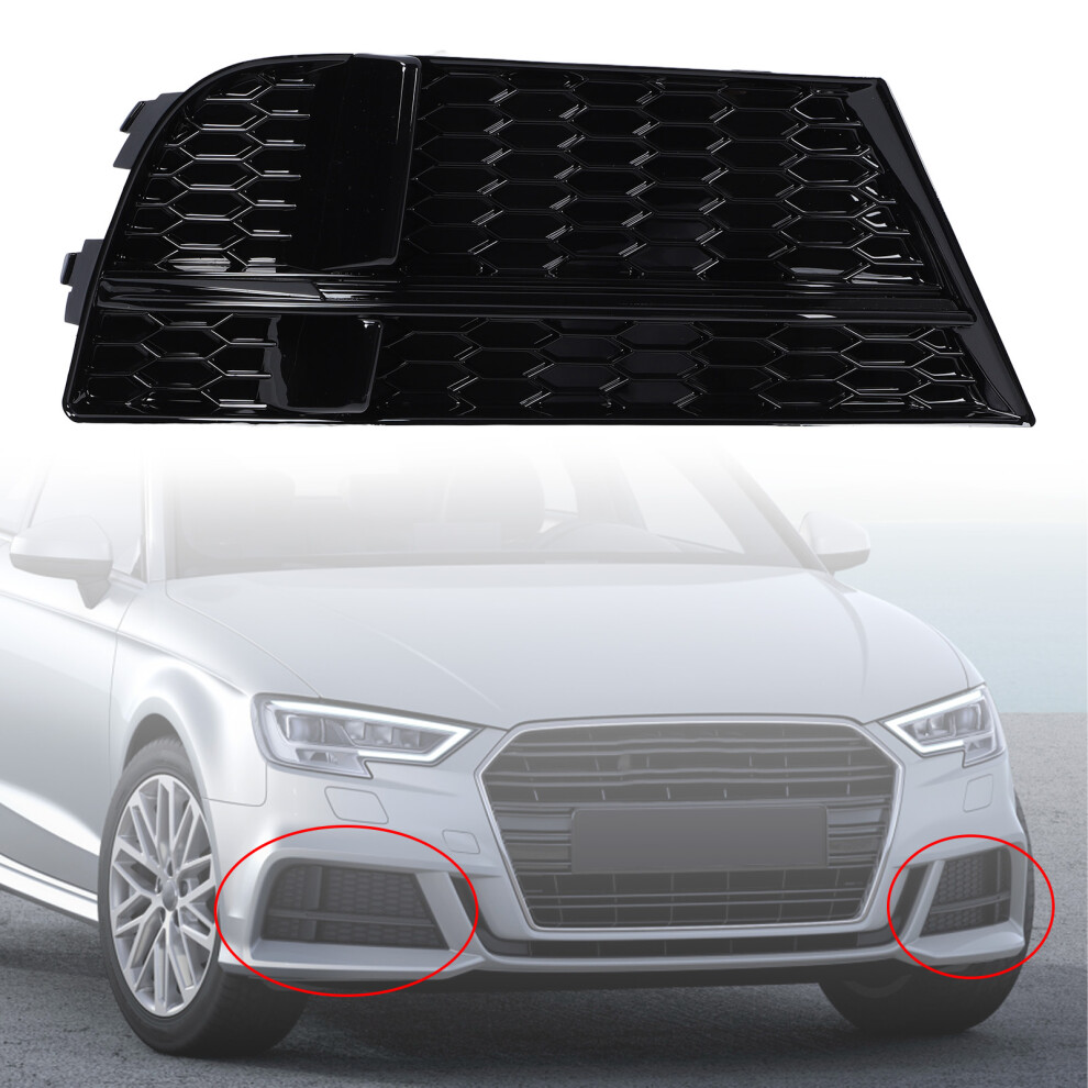 Glossy Bumper Grill A3 8V 2020 Black 7055741328619