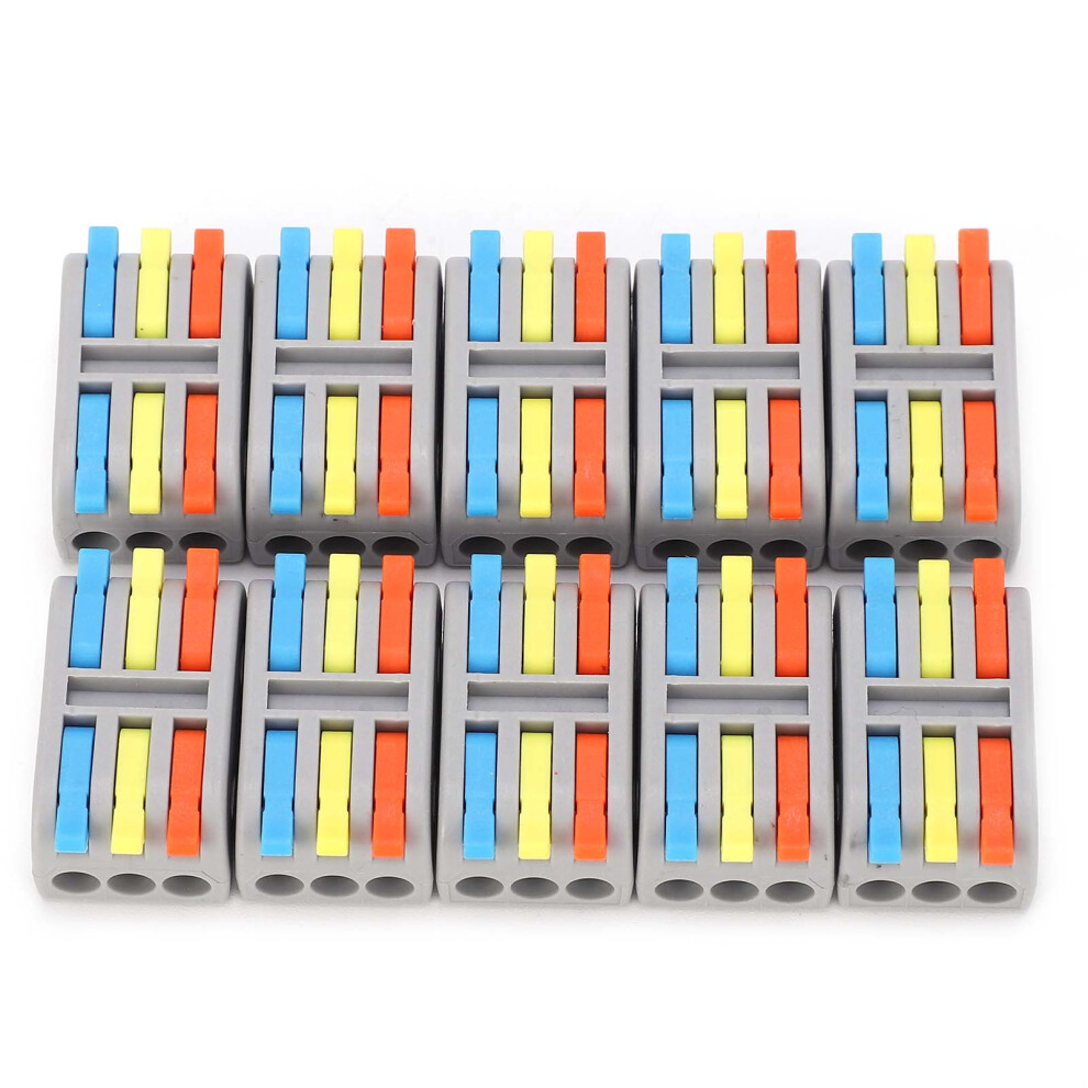10Pcs Mini Levernut 3In3out Wire Connectors, 32A, 31.5X18x13.5mm 9321391415879