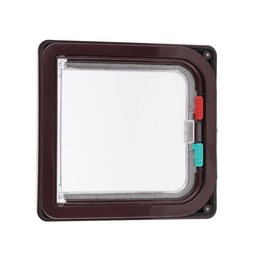 Small Plastic Cat Lock Security Flap Door Brown S for Pets