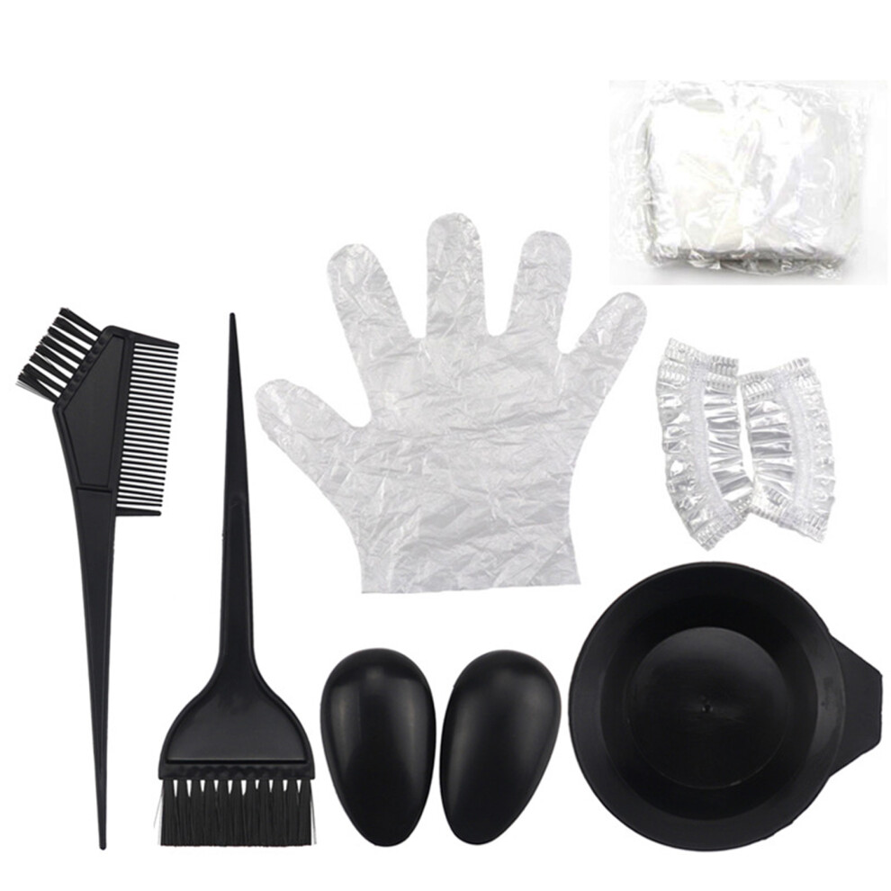 7pcs Hair Color Mixing Dye Kit with Brushes Bowls Gloves Cape & Ear Covers
