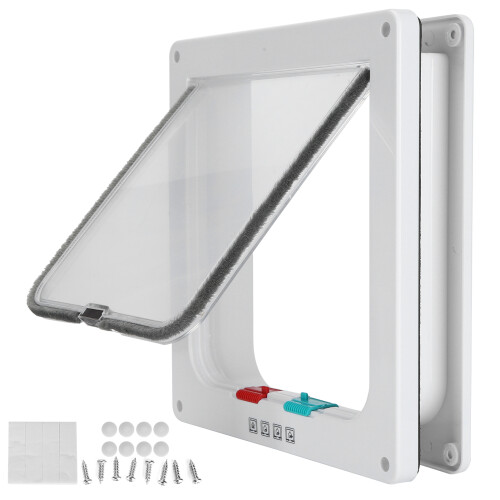 Cat Lock Security Flip Door Plastic Small Pet Gate White L 1