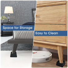 Bed Risers 1 Inch, 12pcs Adjustable Bed Furniture Riser, Heavy Duty Bed Lifts Risers with Rubber Pad for Sofa, Bed