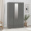Seconique Denver 3 Door 2 Drawer  Wardrobe Grey Gloss 1