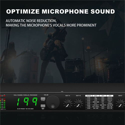 2X Professional Digital Reverberation Multi Effect DSP Processor Audio Processor Equalizer US PLUG 2