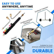 Pressure Washer Extension Wand Set - Upgrade Power Washer Lance with Spray Nozzle Tips,Curved Rod, 1/4 Inch Quick Connect, Replacement for Anti-Leaked