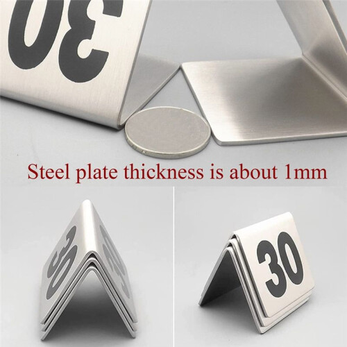 50PCS Restaurant Bar Place Table  Tabletop Number Sign Stackable Table Number Cards Double-Side Black Number 2